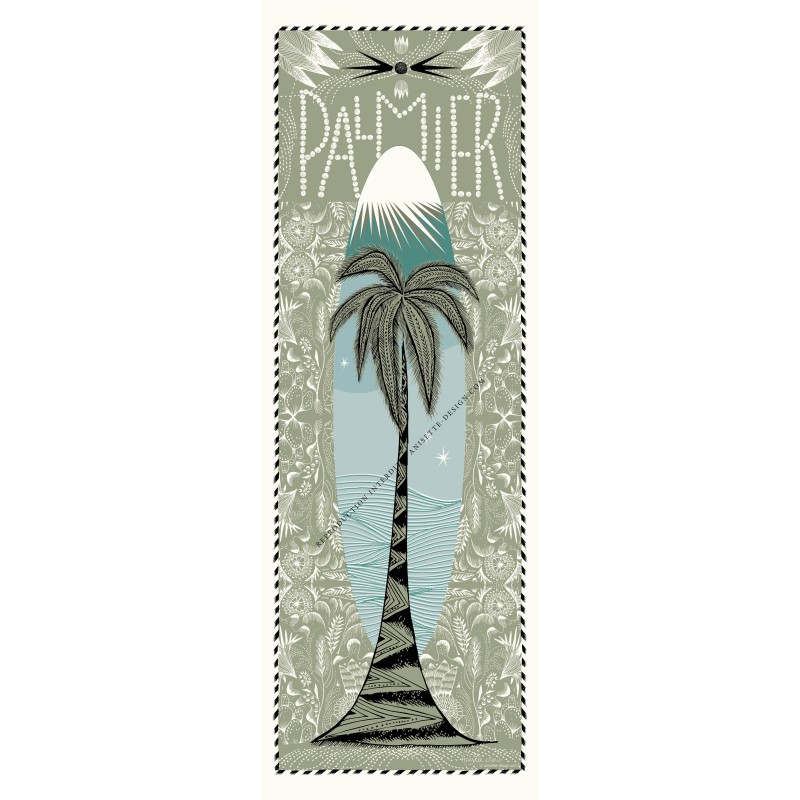 art deco palm tree poster