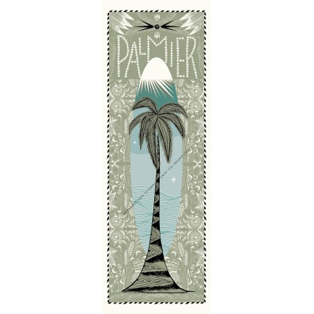 art deco palm tree poster