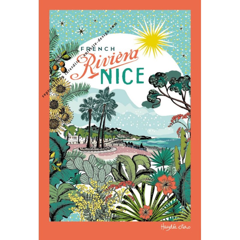 French riviera 3 palm trees card