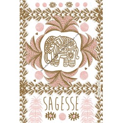 Carte Eléphant Sagesse-rose