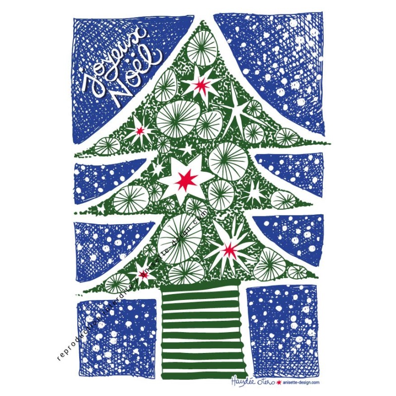 Starry Christmas tree card