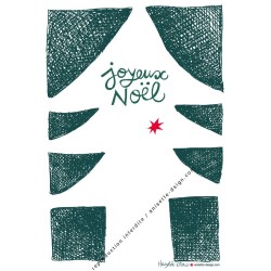 White Christmas tree card