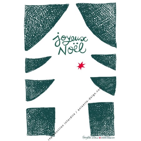 White Christmas tree card White Christmas tree card
