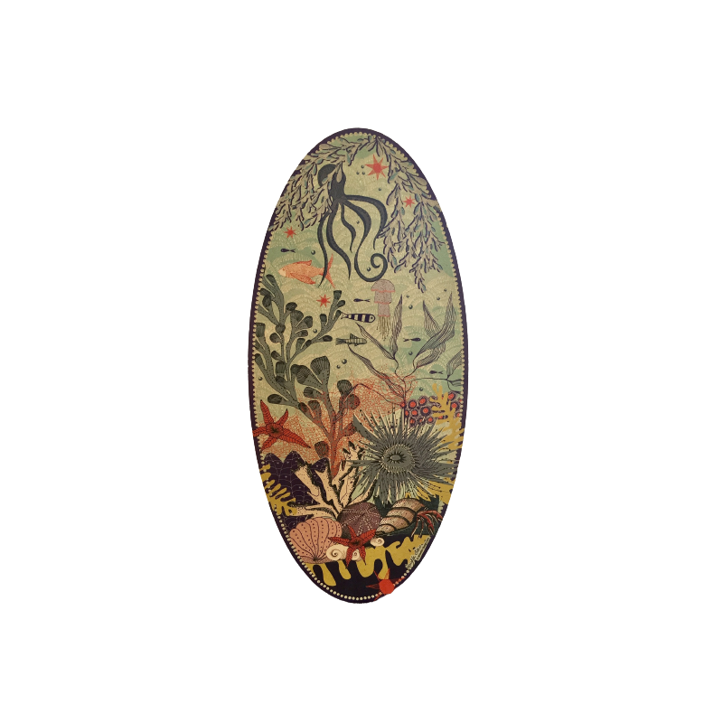 Coral wooden oval
