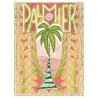 Art Nouveau coral palm tree poster