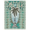 Affiche Palmier Art Nouveau Turquoise kaki