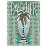 Art Nouveau turquoise palm tree poster