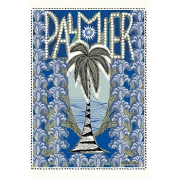 Carte Palmier Art nouveau Azur