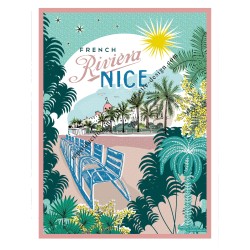French riviera promenade poster