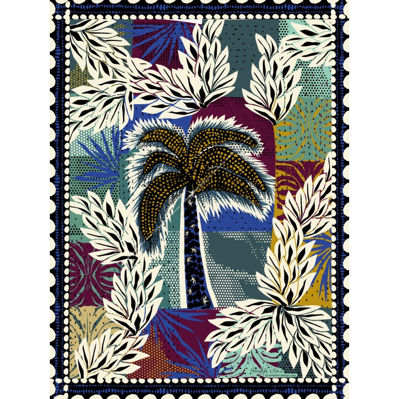 Winter Jamaican palm tree poster