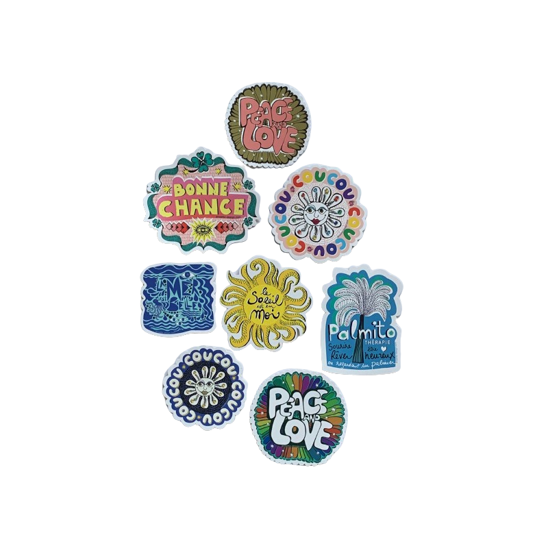 Lot de 8 mini stickers