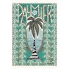 Carte Palmier Art nouveau turquoise