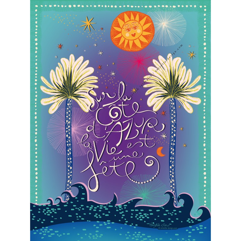 French riviera party poster