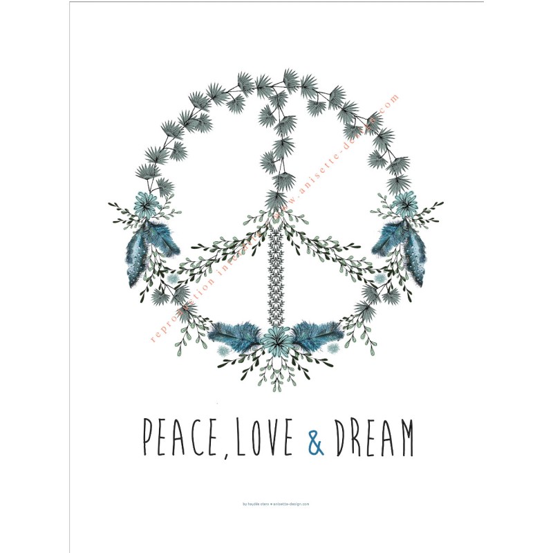 Boho peace love dream poster