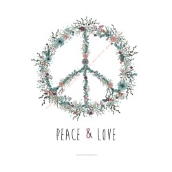 Boho peace love poster
