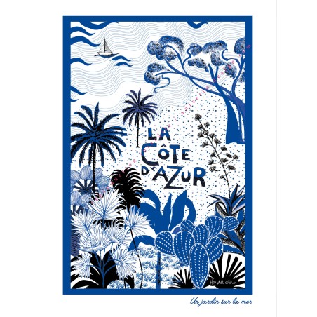 Affiche cote d'azur bleu