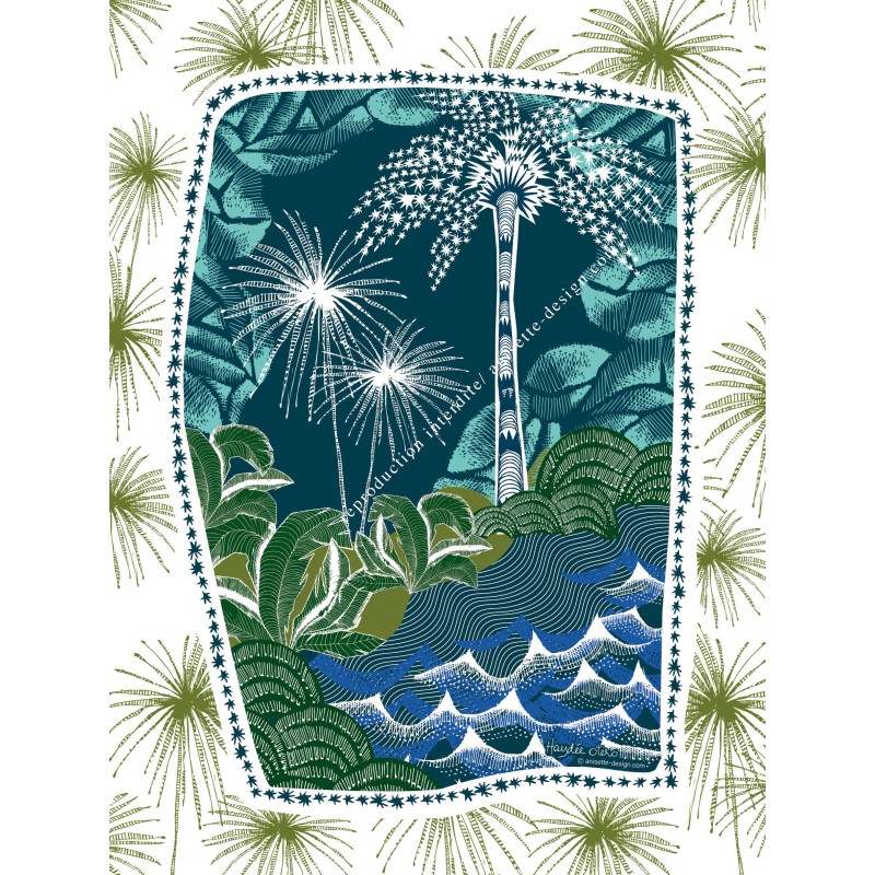 Starry palmtree poster