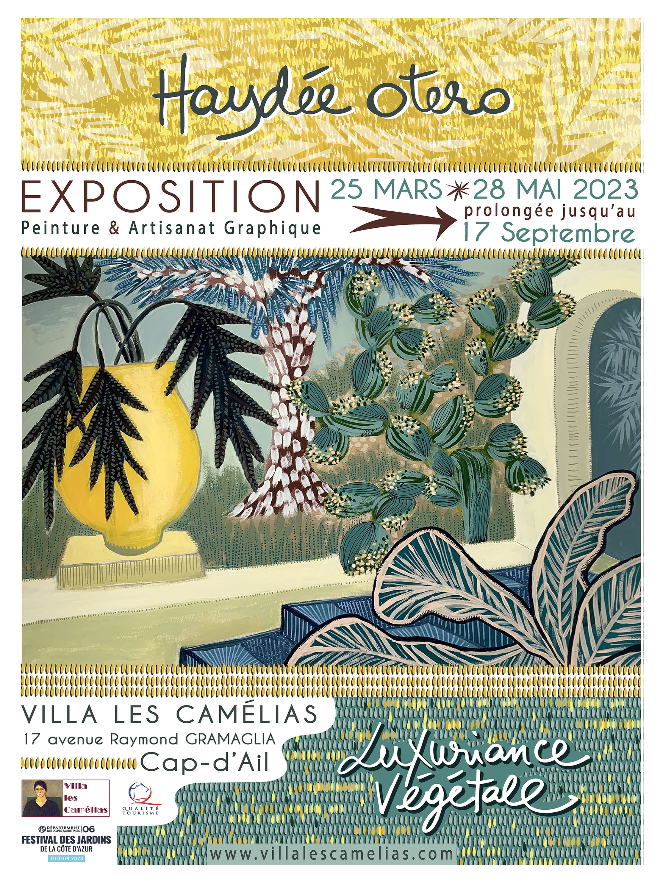 Affiche de l'exposition Anisette Design à la Villa les camélias au Cap d'Ail